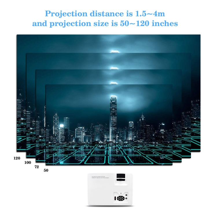 VS313 120ANSI Lumens HD1920*1080P LED+LCD Technology Smart Projector, Support AV / HDMI / TF Card / USB / VGA / TV