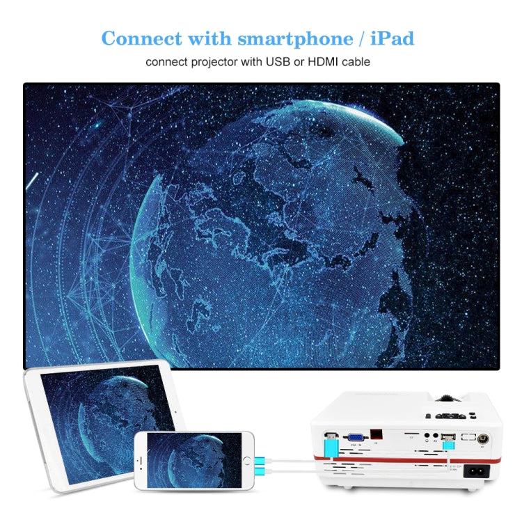 VS313 120ANSI Lumens HD1920*1080P LED+LCD Technology Smart Projector, Support AV / HDMI / TF Card / USB / VGA / TV