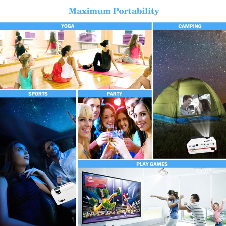 VS313 120ANSI Lumens HD1920*1080P LED+LCD Technology Smart Projector, Support AV / HDMI / TF Card / USB / VGA / TV