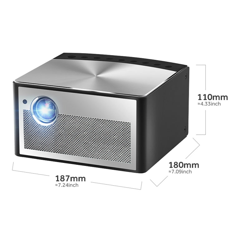 AUN H1 0.45 inch DMD Panel Display 1300 ANSI Lumens 1280x800P Full HD Smart Projector with Remote Control, Quad Core Cortex-A53, 2GB + 16GB, Android 5.1 OS, Support USB/RJ45/HDMI/Audio/SPDIF(Black)