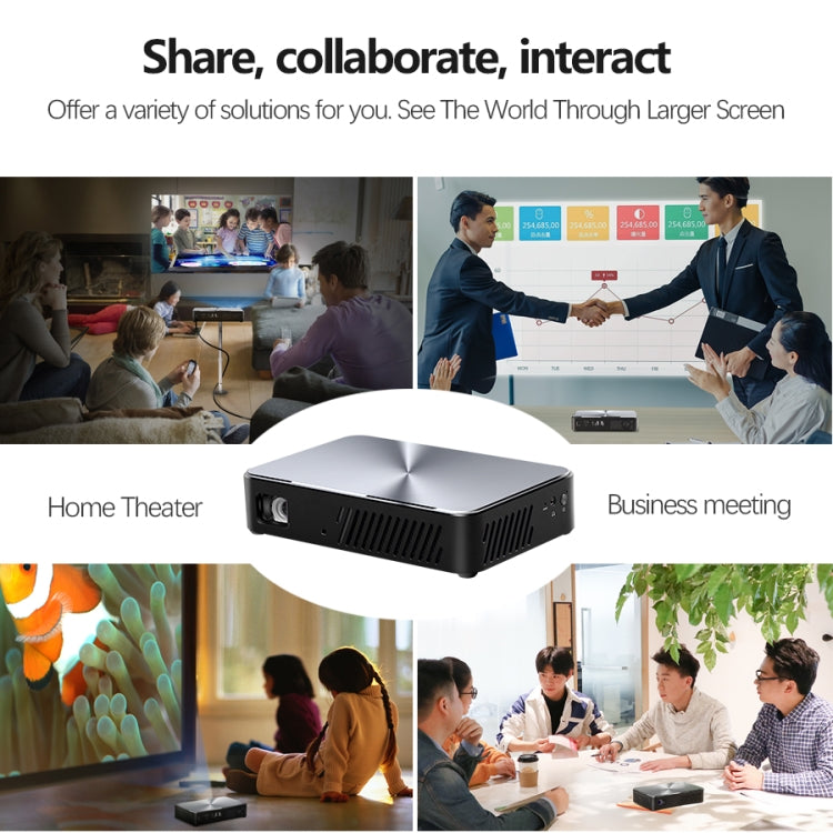 AUN J10 0.33 inch DMD Panel Display 700 ANSI Lumens 1920x1080P Full HD Smart Projector with Remote Control, Quad Core Cortex-A53, 1GB + 8GB, Android 6.0 OS, Support USB/SD Card/HDMI/Audio/DC-IN(Black)