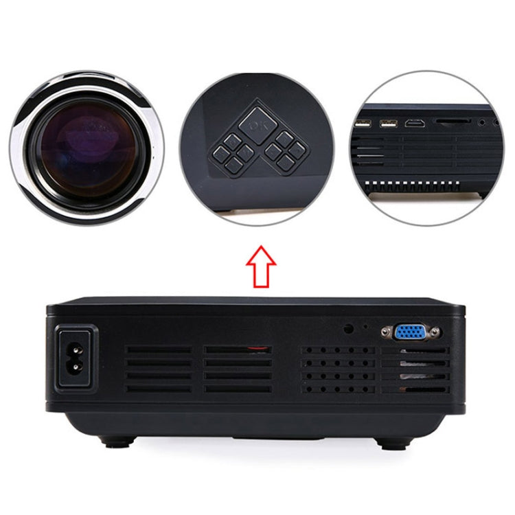 Z495 4 inch Single LCD Display Panel 800x400P Smart Projector with Remote Control, Support AV / VGA / HDMI / USBX2 / TF Card /Audio