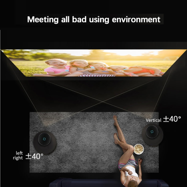 AUN D8S 0.3 inch DMD DLP Display 600 ANSI Lumens 1280x720P Full HD Smart Projector with Remote Control, 2GB + 16GB, Android  6.0.1 OS, Support TF Card/ HDMI / DC-IN / USB / 3.5mm Video output