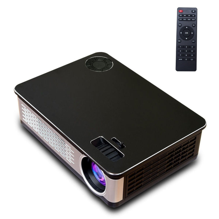 A76 5.8 inch Single LCD Display Panel 1280x768P Smart Projector with Remote Control, Android 6.0, Support AV / VGA / HDMI / USBX2 / SD Card /Audio