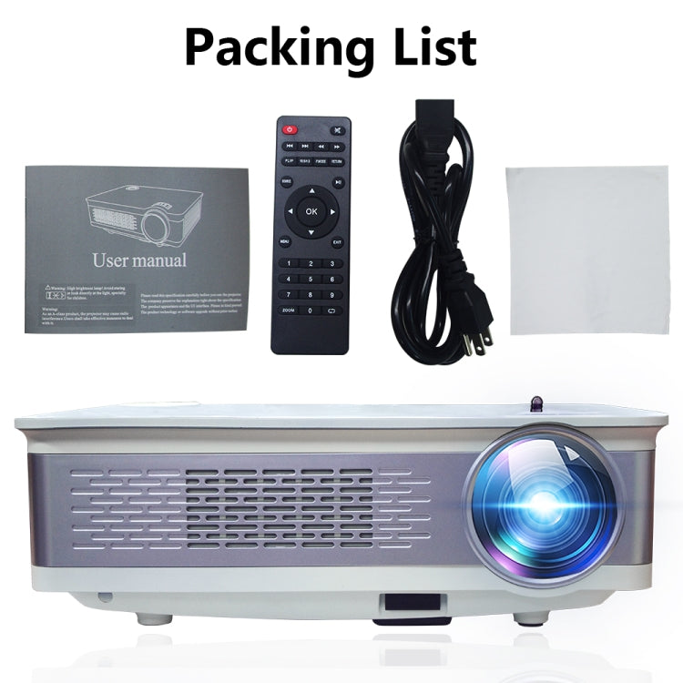 A76 5.8 inch Single LCD Display Panel 1280x768P Smart Projector with Remote Control, Android 6.0, Support AV / VGA / HDMI / USBX2 / SD Card /Audio