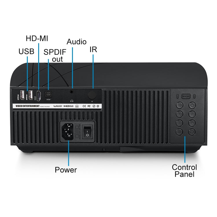 Vivibright F20 5.8 inch Single LCD Display Panel 1280x800P Home Theater Projector with Remote Control, Support AV / Audio / HDMI / USB x 2 / SPDIF