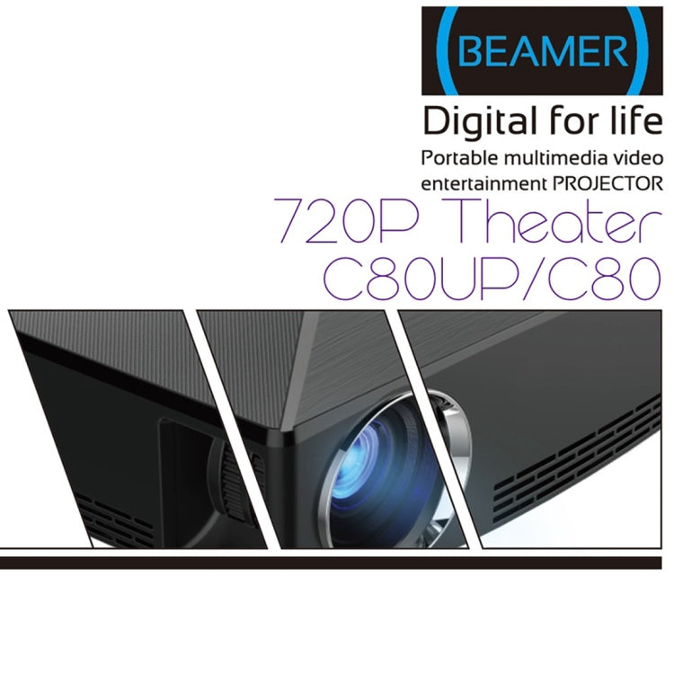 Vivibright C80UP 4 inch Single LCD Display Panel 4K x 2K Smart Theater Projector with Remote Control, Android 6.01 OS, Support AV / Audio / HDMI / USB x 2 /  VGA