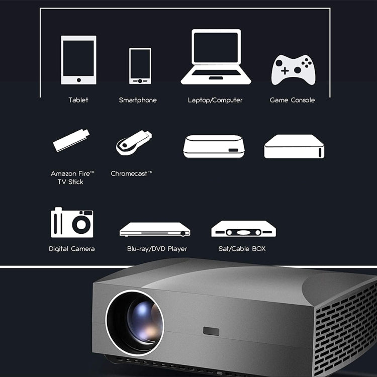 Vivibright F30 5.8 inch LCD Screen 4200 Lumens 1920 x 1080P Full HD Smart Projector with Remote Control, Support Audio out / SPDIF/ AV in / USB / HDMI(Black)