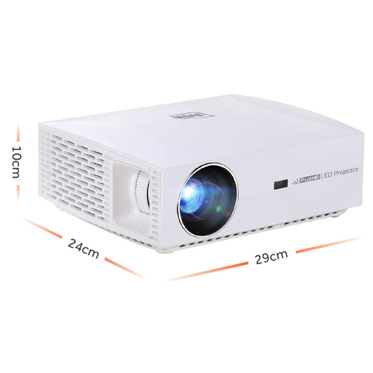 AUN F30UP 5.8 inch LCD Screen 5500 Lumens 1920x1080P Full HD Smart Projector with Remote Control, Android 6.0, 2GB+16GB, Support Audio out / SPDIF/ AV in / USB / HDMI (White)