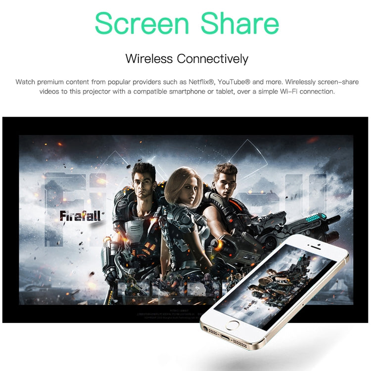 Wejoy S12 50 ANSI Lumen 1920x1080P  Android 7.1 HD Bluetooth 4.1 WiFi Smart 3D Projector, Support HDMI / USB /  TF Card, 1G+8G