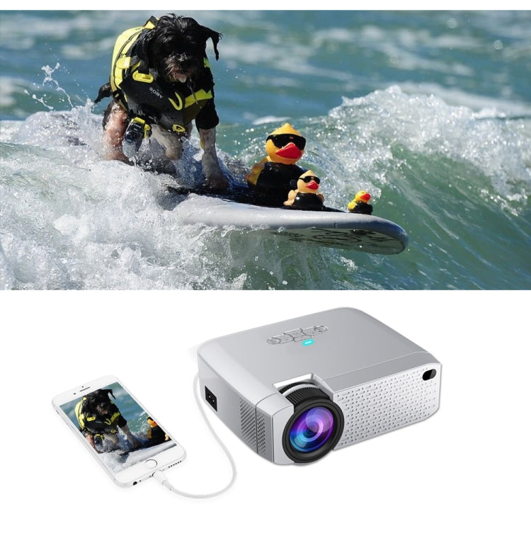 AUN D40W 4 inch 1600 Lumens 800x480P Portable HD LED Projector with Remote Control, Support USB / TF Card / Audio
