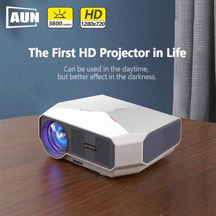 AUN ET10-TP 4 inch 2800 Lumens 1280x720P Portable HD LED Projector with Remote Control, Support USBx2 / VGA / HDMI / 3.5mm Audio, Same Screen Version