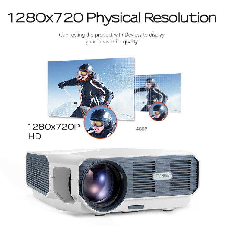 AUN ET10-AD 4 inch 2800 Lumens 1280x720P Portable HD LED Projector with Remote Control, Android 6.01, Support USBx2 / VGA / HDMI / 3.5mm Audio, Same Screen Version