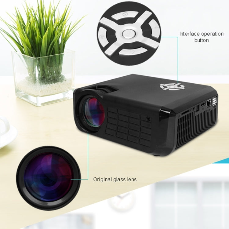 M16 1800 Lumens 1280*720 HD 4.3 inch LCD Panel LED Projector, Android 5.1, RK3128 Quad Core ARM Cortex A7 1.5GHz, RAM: 1GB, ROM: 8GB