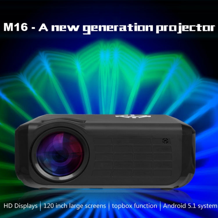 M16 1800 Lumens 1280*720 HD 4.3 inch LCD Panel LED Projector, Android 5.1, RK3128 Quad Core ARM Cortex A7 1.5GHz, RAM: 1GB, ROM: 8GB