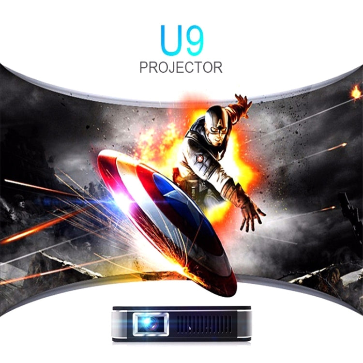 U9 Mini Portable 1000 Lumens ANSI DLP Smart Projector with Remote Control & Holder, Android 5.1, RK3128 Quad Core ARM Cortex-A7 up to 1.2GHz, Support WiFi /