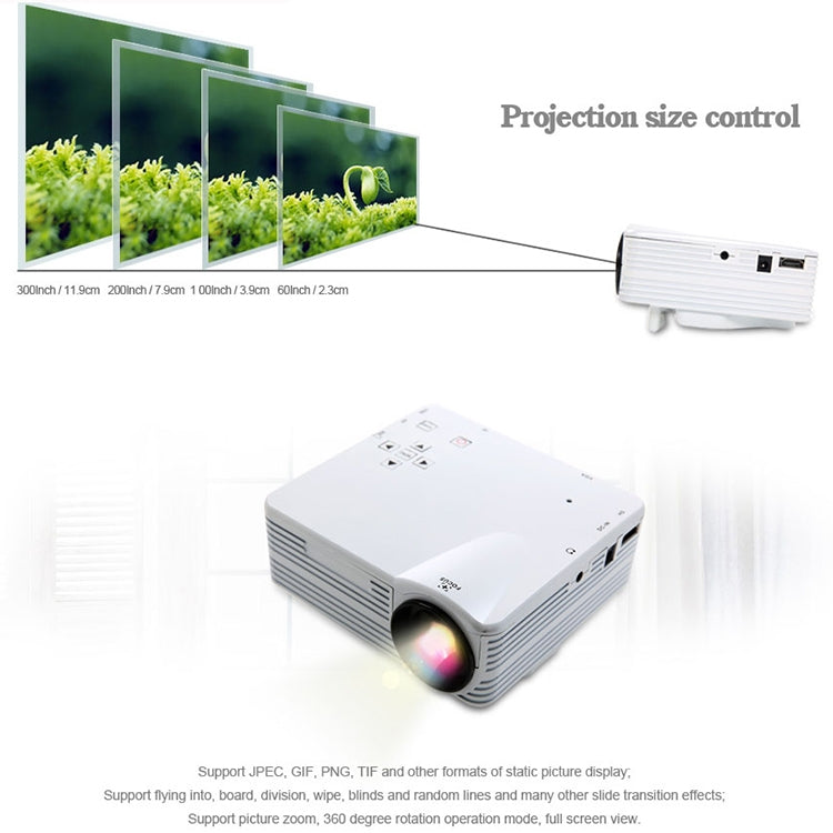 VS320 400ANSI Lumens 240x320 Resolution LED+LCD Technology Smart Projector, Support AV / HDMI / SD Card / USB / VGA