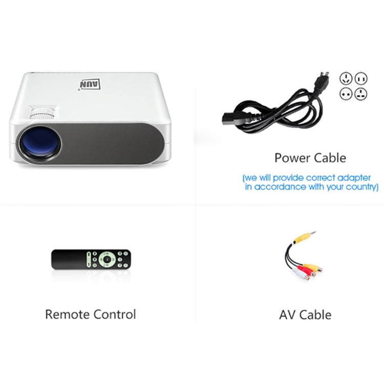 AUN AKEY6S 5.8 inch 5500 Lumens 1920x1080P Portable HD LED Projector with Remote Control, Android 6.0, Support USB / SD Card / AV / VGA