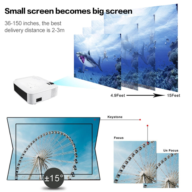 E400S 1600 Lumens 1280x720 720P Portable HD LED Smart Projector Children Projector (Mirroring Version)