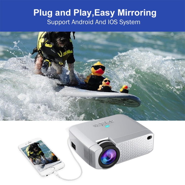 D40 1600 Lumens Portable Home Theater LED HD Digital Projector, Mirroring Version