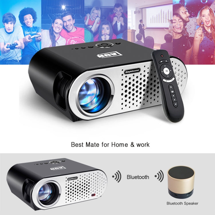 AUN T90S Android Version 3200 Lumens LED 1280x768 Android 4.4 Multimedia Video Projector Home Theater, 1GB+8GB, WiFi, BT(Black)