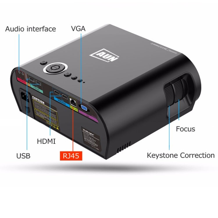 AUN T90S Android Version 3200 Lumens LED 1280x768 Android 4.4 Multimedia Video Projector Home Theater, 1GB+8GB, WiFi, BT(Black)
