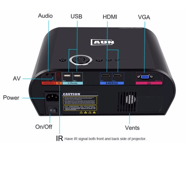 AUN T90S Android Version 3200 Lumens LED 1280x768 Android 4.4 Multimedia Video Projector Home Theater, 1GB+8GB, WiFi, BT(Black)
