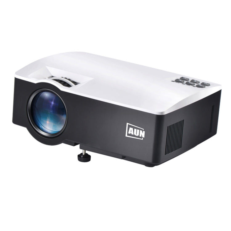 AUN AKEY1X Sync Screen 1800 Lumens LED 800x480 Multimedia Video Projector Home Theater, USB / SD / VGA / AV / HDMI, Compatible with iOS and Android(White)