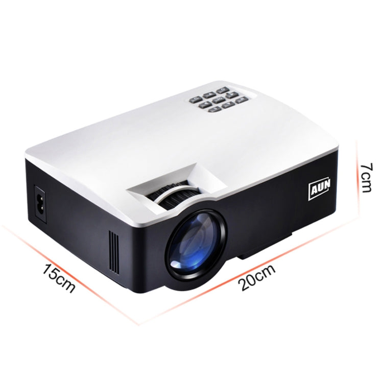 AUN AKEY1X Sync Screen 1800 Lumens LED 800x480 Multimedia Video Projector Home Theater, USB / SD / VGA / AV / HDMI, Compatible with iOS and Android(White)