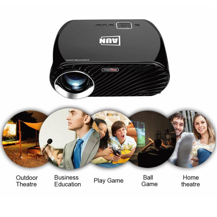 AUN GP100 Pro Android Version 3200 Lumens LED 1280x800 Android 6.0.1 Multimedia Video Projector Home Theater with Remote Controller, 1GB+8GB, WiFi, BT(Black)
