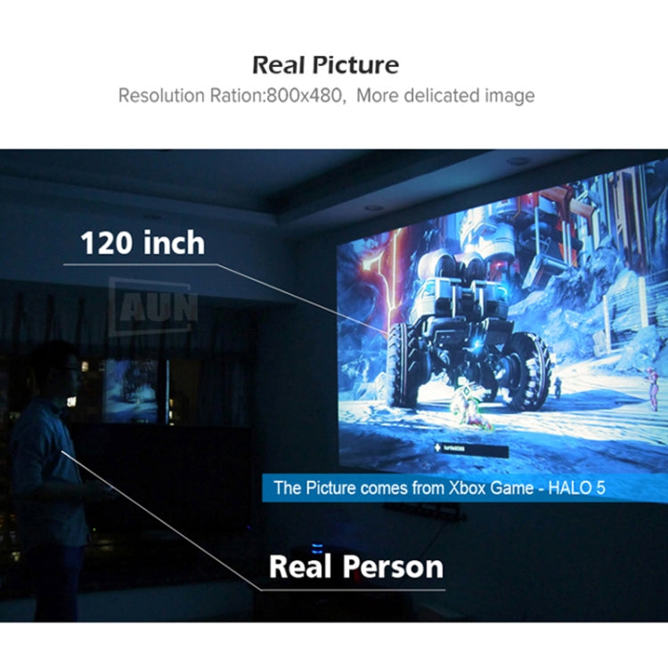 AUN GP100 Pro Android Version 3200 Lumens LED 1280x800 Android 6.0.1 Multimedia Video Projector Home Theater with Remote Controller, 1GB+8GB, WiFi, BT(Black)