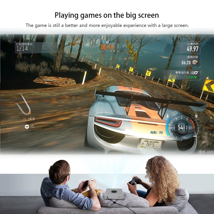 H100 960 x 540 4000 Lumens 2.4G / 5G Wifi + Bluetooth Smart Projector with Voice Remote Control, Support Android 6.0 System