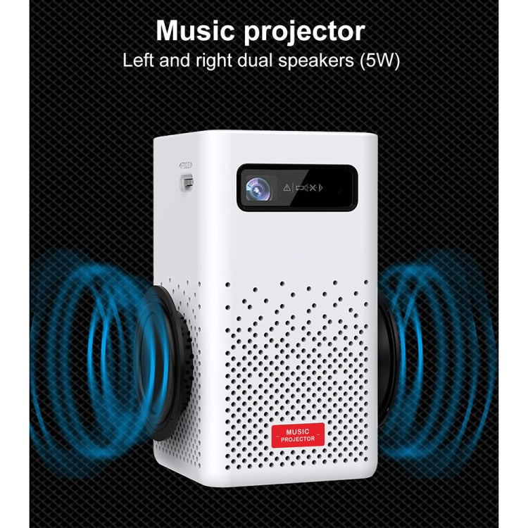 H300 854 x 480 100ANSI Lumens 2.4G / 5G Wifi + Bluetooth Smart Music Projector with Infrared Remote Control, Support Android 9.0 System