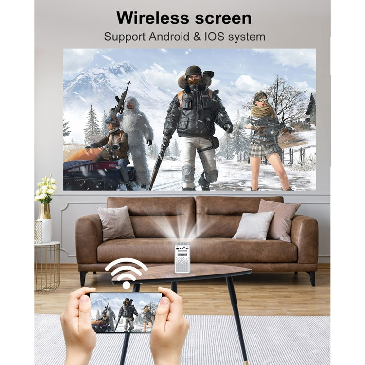 H300 854 x 480 100ANSI Lumens 2.4G / 5G Wifi + Bluetooth Smart Music Projector with Infrared Remote Control, Support Android 9.0 System