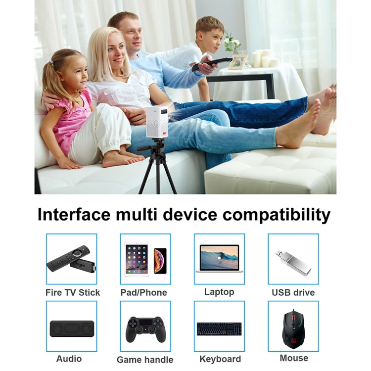 H300 854 x 480 100ANSI Lumens 2.4G / 5G Wifi + Bluetooth Smart Music Projector with Infrared Remote Control, Support Android 9.0 System