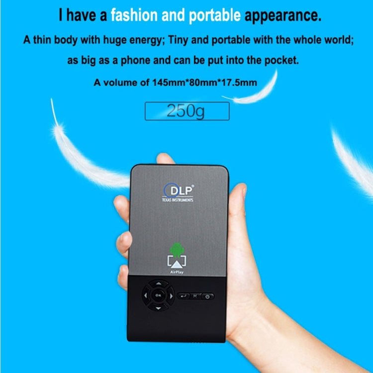 JEDX C2 Mini WiFi Smart 854*480 DLP Portable LED Projector with Remote Control & Holder,  Android 4.4, RK3128, 1GB RAM, 16GB ROM, WiFi, BT, HDMI