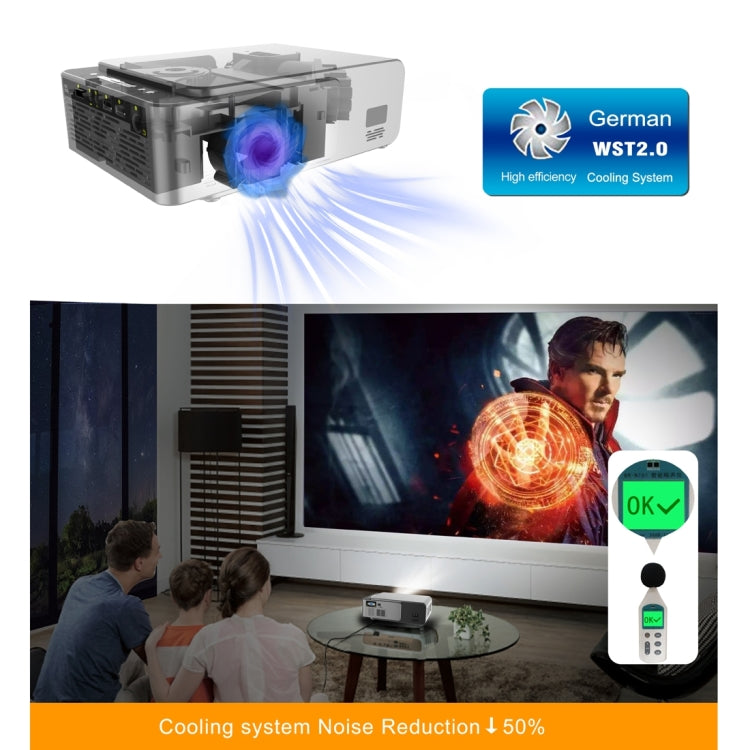 T6 2000ANSI Lumens 1080P LCD Mini Theater Projector, Phone Version, EU Plug(Red)