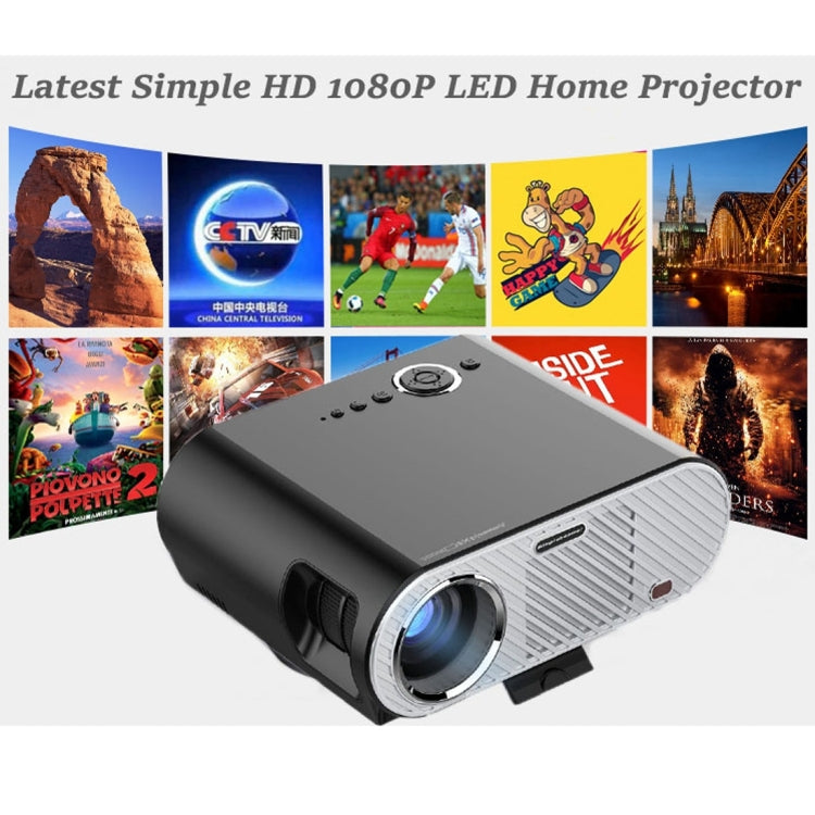 GP90 350LM 1280*800 HD LED Projector HD Home Theater with Remote Controller, Support HDMI, VGA, AV, USB Interfaces(Black)