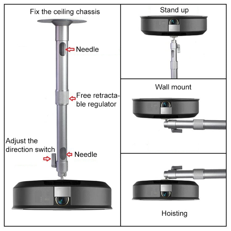 LS-50A Telescopic Security Camera Projector Bracket, Telescopic Height: 310-490mm
