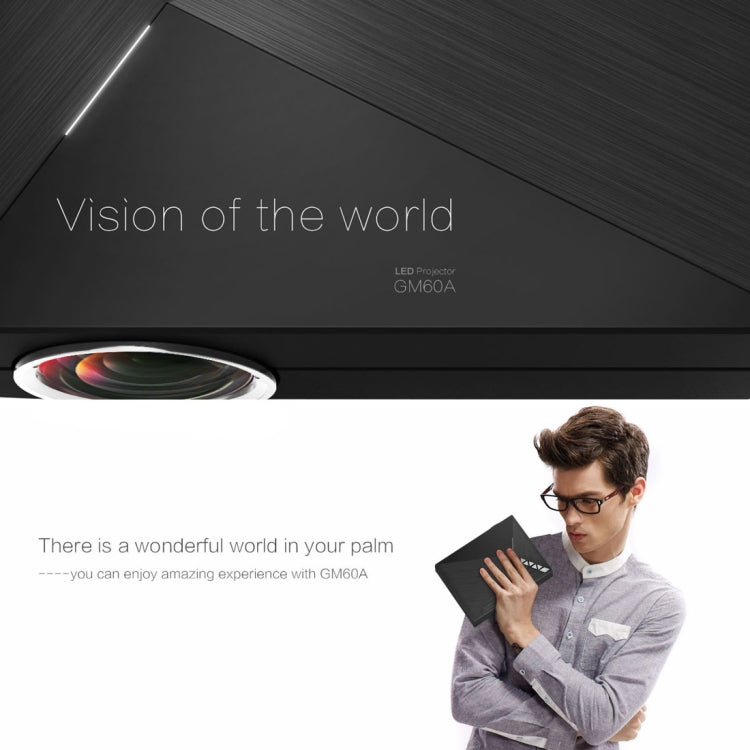 GM60A WiFi 800x480 LED Mini Projector HD Home Theater , Support USB + VGA + SD + HDMI + AV