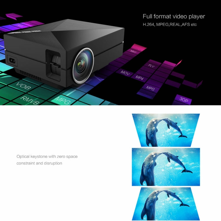 GM60A WiFi 800x480 LED Mini Projector HD Home Theater , Support USB + VGA + SD + HDMI + AV