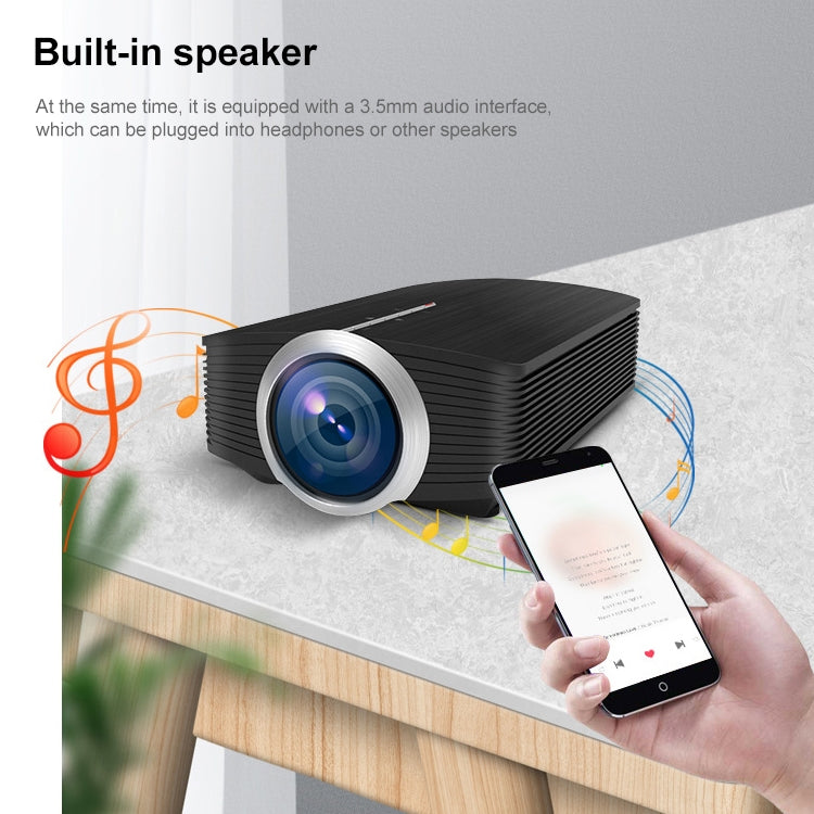 YG500 1200 LUX 800*480 LED Projector HD Home Theater, Support HDMI & VGA & AV & TF & USB