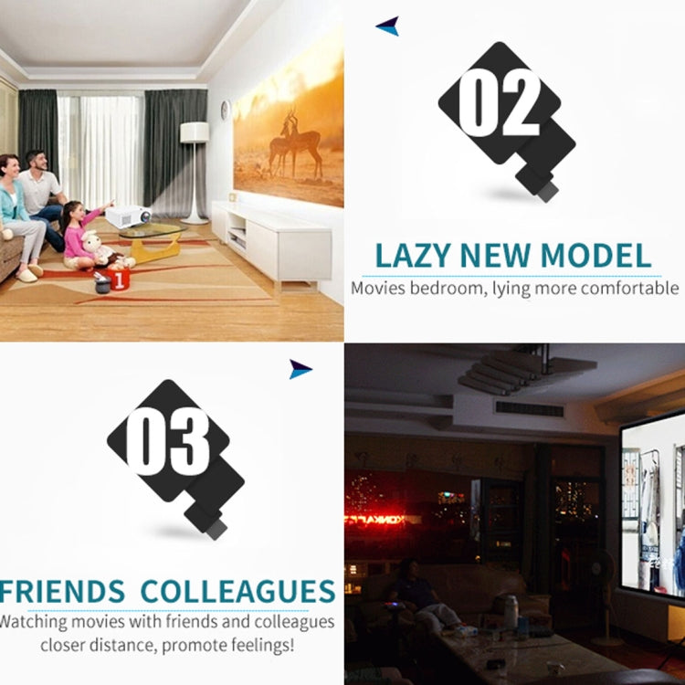 RD-810 800*768 1200 Lumens Mini LED Projector HD Home Theater with Remote Controller ,Support USB + VGA + HDMI + AV