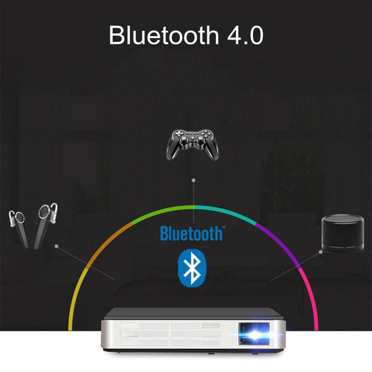 DLP100W Mini Android 4.4 60 Ansi Lumins 1080P Quad-core DLP Pico Projector ,Support WiFi / Bluetooth / HDMI / USB / TF / Miracast / Airplay