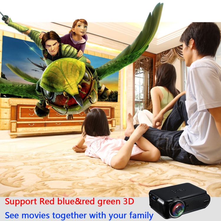 Uhappy U90 2200LM 800*480 Home Theater LED Projector with Remote Control , Support USB + VGA + SD + HDMI + AV + TV