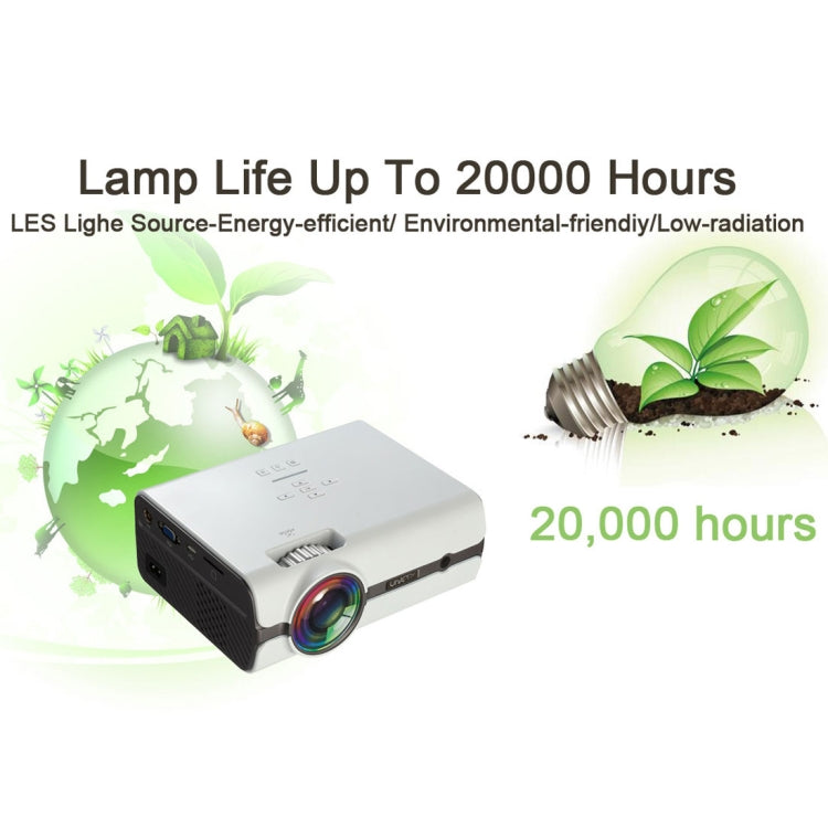 Uhappy U45 2200 Lumens 1080P LED HD Mini Projector Home Theater with Remote Control , Support USB + VGA + SD + HDMI + AV + TV