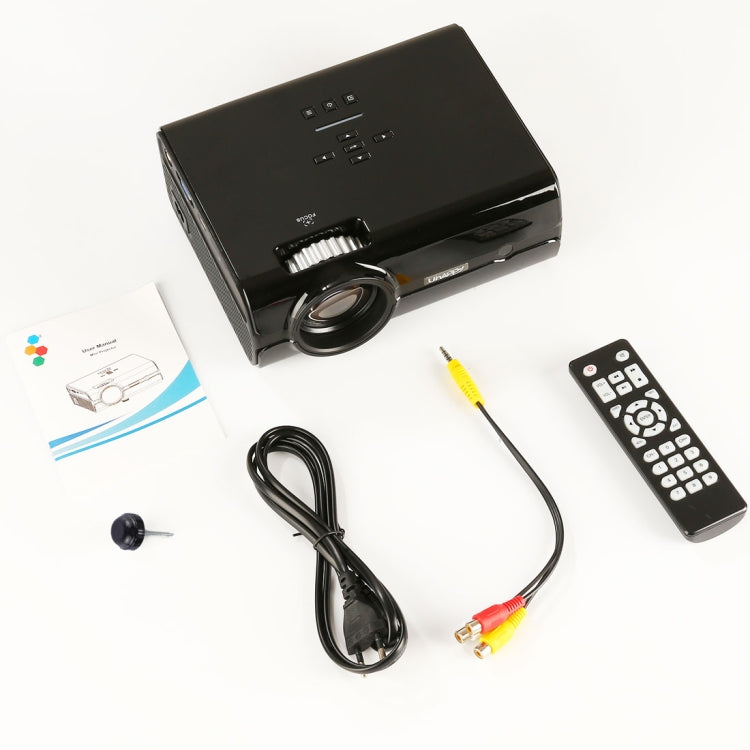 Uhappy U45 2200 Lumens 1080P LED HD Mini Projector Home Theater with Remote Control , Support USB + VGA + SD + HDMI + AV + TV