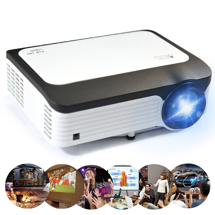 Wejoy L6 5 inch 200 ANSI Lumen 1920 x 1080P Android 7.1 HD Bluetooth 4.0 WiFi Smart Projector, Support AV / VGA / HDMI / 2 x USB / RJ45, 2G+16G