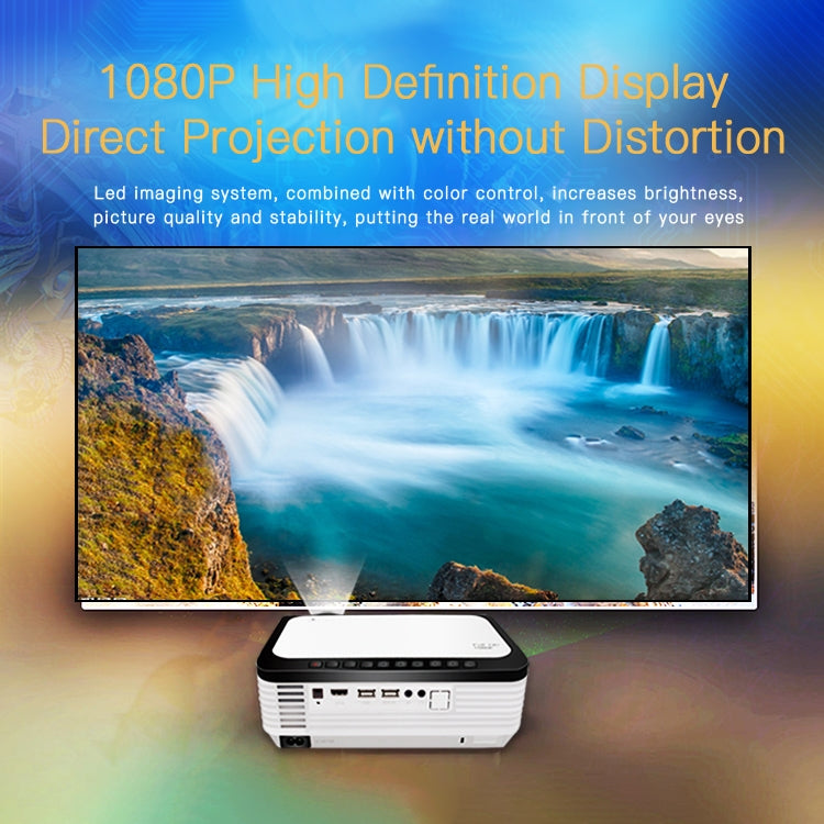 Wejoy L6 5 inch 200 ANSI Lumen 1920 x 1080P Android 7.1 HD Bluetooth 4.0 WiFi Smart Projector, Support AV / VGA / HDMI / 2 x USB / RJ45, 2G+16G
