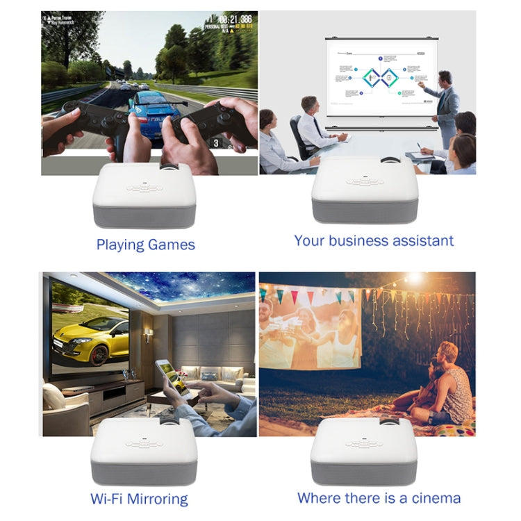 D40W 1600 Lumens Portable Home Theater LED HD Digital Projector, Mirroring Version